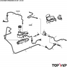 Tube de frein avant droit nouveau maître cylindre Chatenet Speedino pièces sans permis