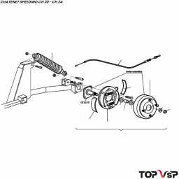 Fusée de roue arrière droit/gauche Chatenet Speedino pièces détachées vsp