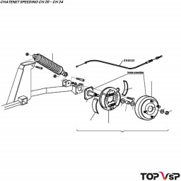 Câble de frein à main Chatenet Speedino pièces détachées voiturettes sans permis