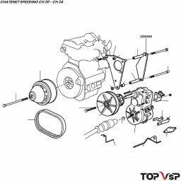 Support moteur boîte de vitesses allégé Chatenet Speedino pièces détachées mini car sans permis