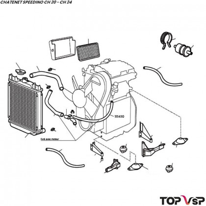 Durit de radiateur inférieur avant Chatenet Speedino - 111410