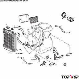 Support moteur Lombardini Focs avant gauche Chatenet Speedino pièces détachées vsp