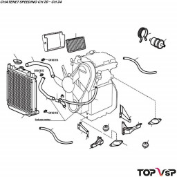 Silent bloc de radiateur 50 shores Chatenet Speedino pièces détachées vsp neuves origine