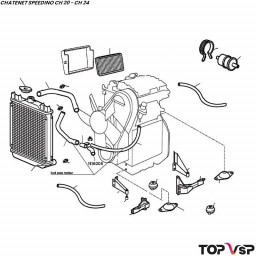 Durit inférieur radiateur Lombardini Focs Chatenet Speedino pièces sans permis