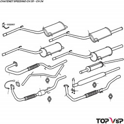 Crochet de pot d'échappement Chatenet Speedino pièces détachées pour sans permis