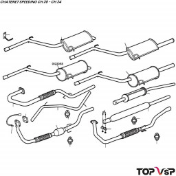 Echappement arrière Chatenet Speedino pièces détachées de véhicules sans permis