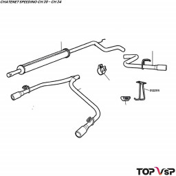 Support silencieux d'échappement double Chatenet Speedino pièces petites auto sans permis