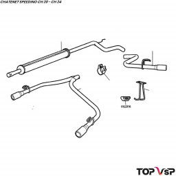 Silent bloc d'échappement Chatenet Speedino pièces détachées voiturettes sans permis