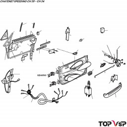 Charnière de porte supérieur gauche Chatenet Speedino pièces vsp car