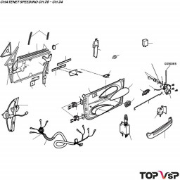 Tringle verrouillage de porte droite Chatenet Speedino pièces automobile sans permis