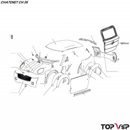 Hayon assemblé brut pour module de gestion mgsv 4 Chatenet Ch 26 à ch 32 - 0217xxx