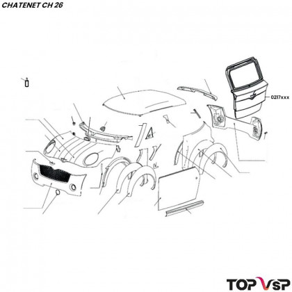 Hayon assemblé brut pour module de gestion mgsv 4 Chatenet Ch 26 à ch 32 - 0217xxx