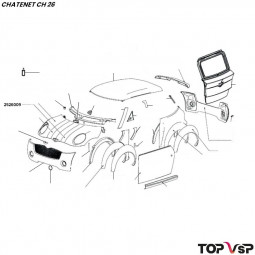 Jeu de bandes noires pour capot Chatenet ch 26 à Sporteevo ch 39 - 2526009