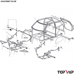 Arche avant droit en aluminium Chatenet ch 26-28-30-32 et Sporteevo ch 39 - 0117301