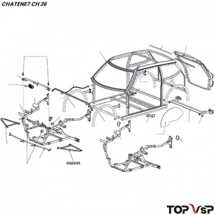 Triangle avant gauche avec rotule Chatenet ch 26 à Sporteevo ch 39 - 0126093