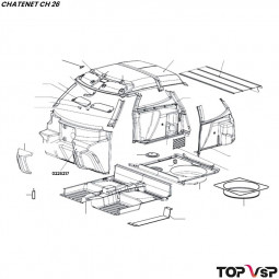 Tablier moteur avant gauche pour faisceau fusion Chatenet ch 26 à Sporteevo ch 39 - 0226217
