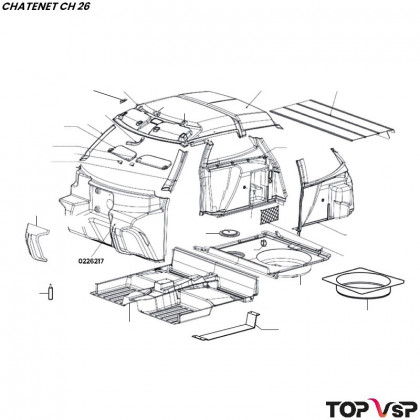 Tablier moteur avant gauche pour faisceau fusion Chatenet ch 26 à Sporteevo ch 39 - 0226217