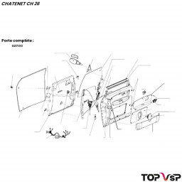 Porte gauche complète brut Chatenet ch 26 à Sporteevo ch 39 - 0217313