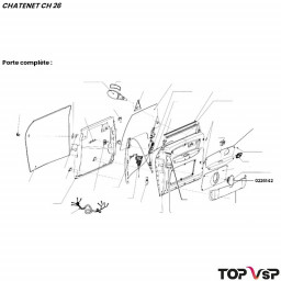 Médaillon de haut-parleur de porte gauche droite Chatenet ch 26 à Sporteevo ch 39 - 0226142