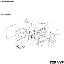 Tringle de porte gauche avec mousse Chatenet ch 26 à Sporteevo ch 39 - 0226160