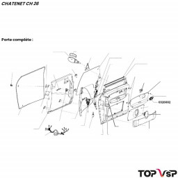 Poignée de porte intérieur gauche Chatenet ch 26 à Sporteevo ch 39 - 0326002