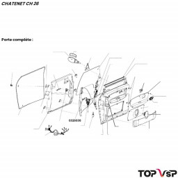 Poignée de porte extérieur droit Chatenet ch 26 à Sporteevo ch 39 - 0326038