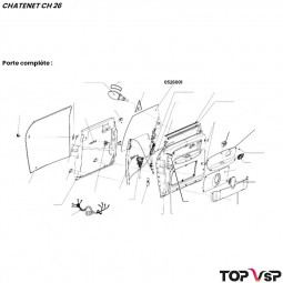 Vitre de porte gauche Chatenet ch 26 à Pick up ch 33 - 0526001