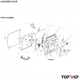 Joint d'étanchéité de serrure de porte gauche Chatenet ch 26 à Sporteevo ch 39 - 1026018
