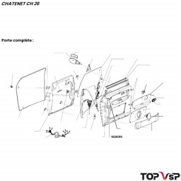 Joint d'étanchéité de serrure de porte gauche Chatenet ch 26 à Sporteevo ch 39 - 1026018