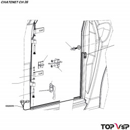 Faisceau adaptateur de porte pour contacteur dans montant Chatenet ch 26 à Sporteevo ch 39 - 0026051