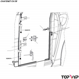 Axe charnière de porte et hayon Chatenet ch 26 à Sporteevo ch 39 - 0226076