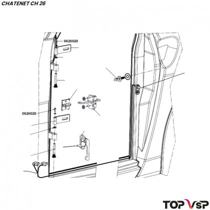 Vis axe charnière de porte et hayon Chatenet ch 26 à Sporteevo ch 39 - 0626020