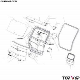 Vérin de hayon 200 newton Chatenet ch 26 à Pick up ch 33 - 0226084