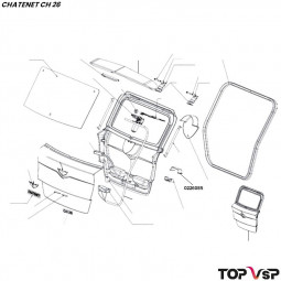 Cache serrure de hayon Chatenet ch 26 à Pick up ch 33 - 0226085