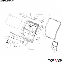 Magasin pièces détachées sans permis logo Chatenet chromé de capot et hayon ch 26