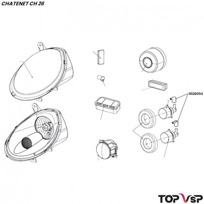 Capuchon de protection de feu anti brouillard arrière et recul Chatenet ch 26 à Sporteevo ch 39 - 0026054