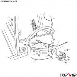 Excentrique chape blanc d'entretoise de bras aluminium Chatenet ch 26 à ch 46 - 0138024