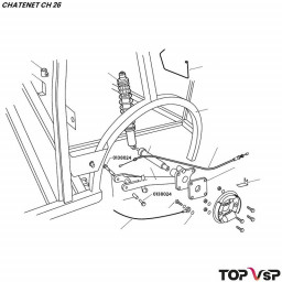 Excentrique chape blanc d'entretoise de bras aluminium Chatenet ch 26 à ch 46 - 0138024