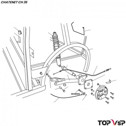 Vis creuse de flexible de frein arrière pour bras alu Chatenet ch 26 à ch 46 - 0638003