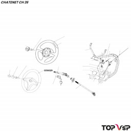 Volant 3 branches Chatenet ch 26 pièces de vieilles voitures sans permis neuves d'origine