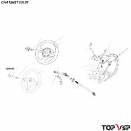 Logo Chatenet en résine pour volant ch 26 pièces mini car sans permis