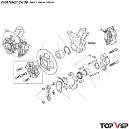 Porte moyeu avant droit en aluminium Coram Chatenet ch 26 à Sporteevo ch 39 - 0117303