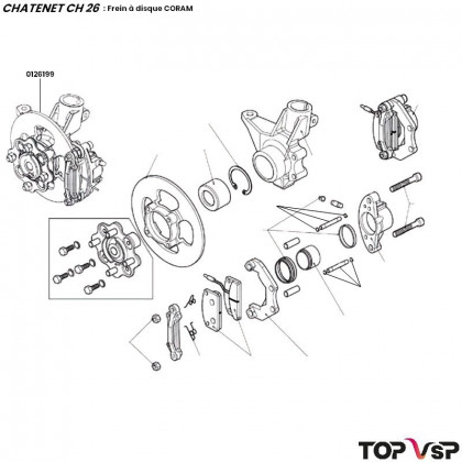 Disque de frein avant droit Coram Chatenet ch 26 à Sporteevo ch 39 - 0126199