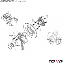 Vis fixation d'étrier de frein avant m 10x35 mm Gimec Chatenet ch 26 à Sporteevo ch 39 - 0117322