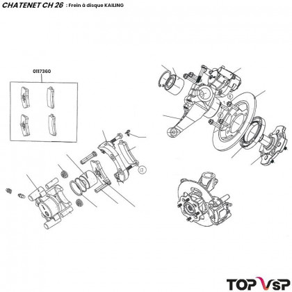 Plaquettes de frein avant Kailing par 4 Chatenet ch 26 à Sporteevo ch 39 - 0117360