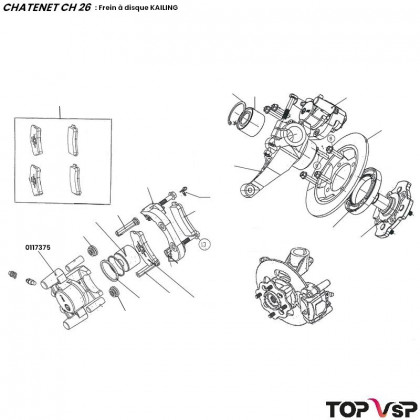Etrier de frein avant nu Kailing Chatenet ch 26 à ch 46 - 0117375
