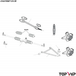 Soufflet de crémaillère de direction droit gauche Chatenet ch 26 pièces détachées véhicules sans permis
