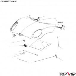 Charnière de capot gauche Chatenet ch 26 à Sporteevo ch 39 - 0126059