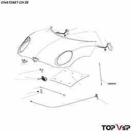 Câble retenue de capot Chatenet ch 26 à Sporteevo ch 39 - 0126193