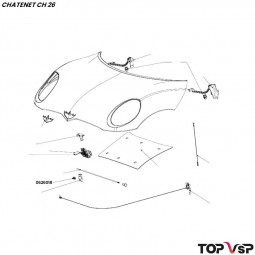 Agrafe tige de capot Chatenet ch 26 à ch 46 - 0626018